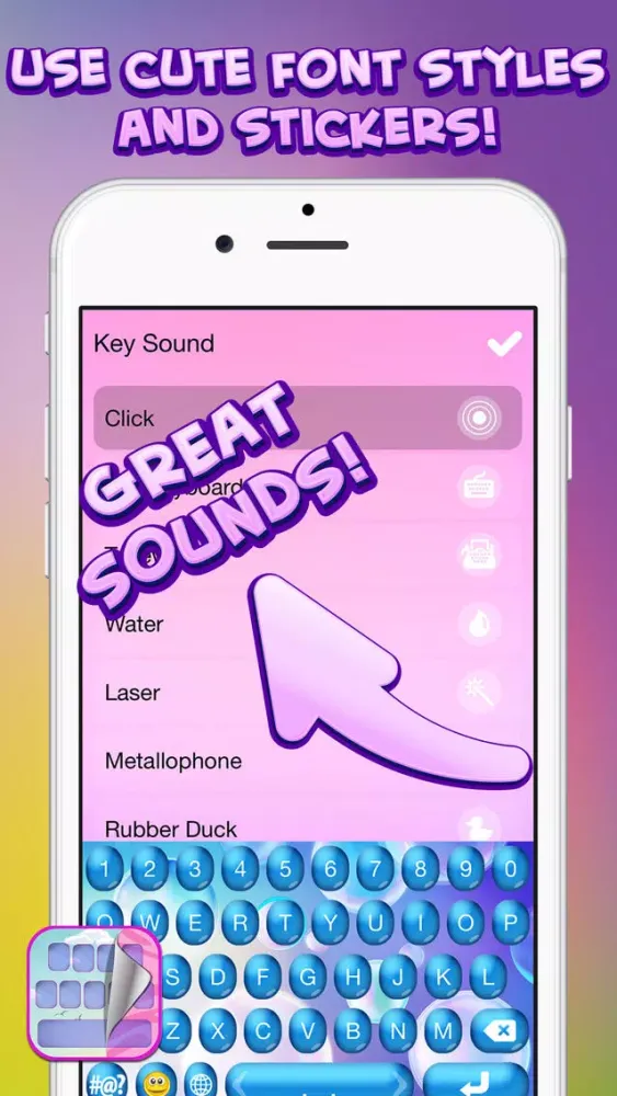 Cute Fonts and Emoticons – Rainbow Keyboard Skins With Color.ful Themes to Pimp Your Text.s应用截图