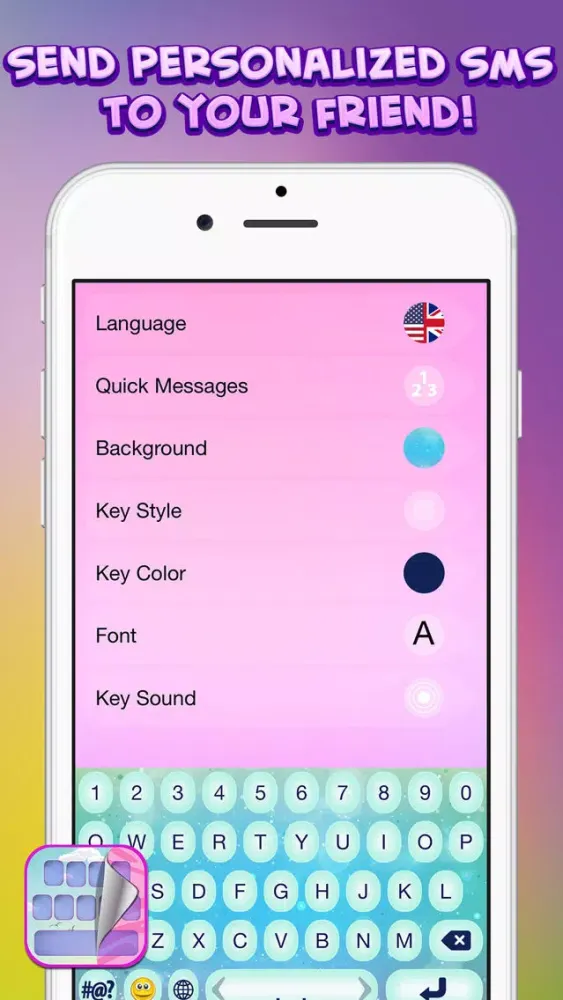 Cute Fonts and Emoticons – Rainbow Keyboard Skins With Color.ful Themes to Pimp Your Text.s应用截图