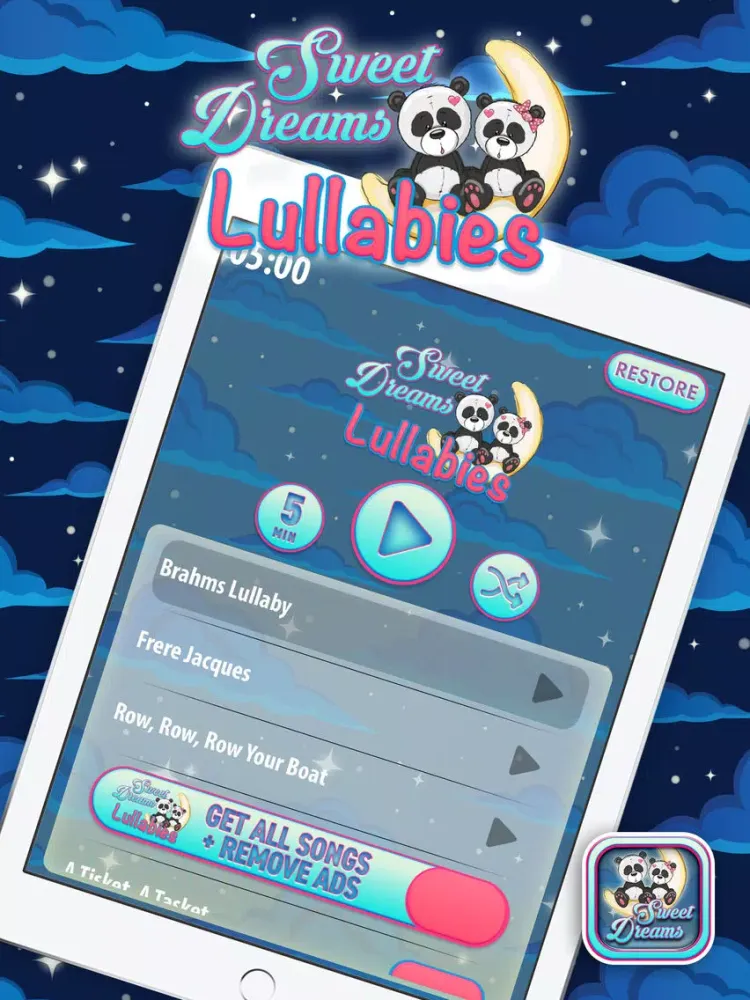 تصاویر Sweet Dreams Lullabies – Hush Your Baby to Sleep with Beautiful Bedtime Songs iPad 