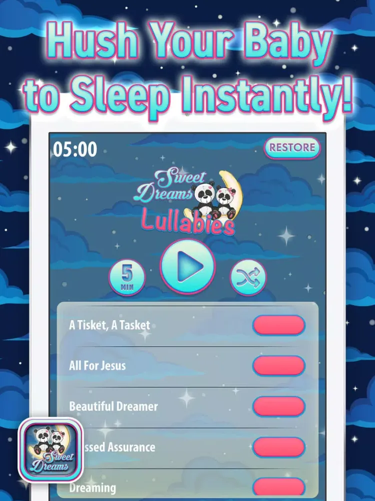 تصاویر Sweet Dreams Lullabies – Hush Your Baby to Sleep with Beautiful Bedtime Songs iPad 