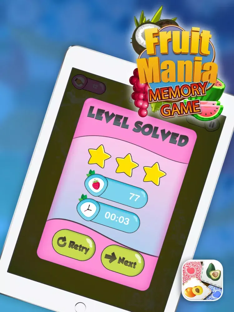 Fruit Mania Memory Game – Education.al Flash Card Matches for Kid.s iPad  Screenshots