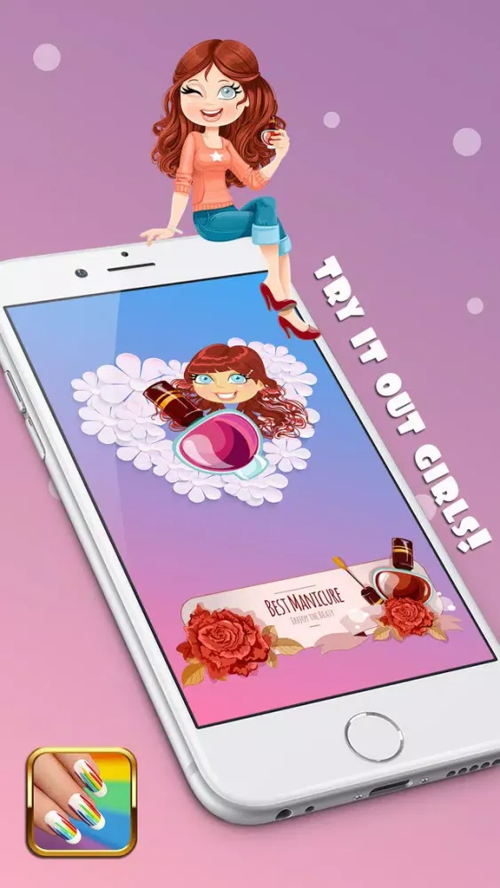 Zrzuty ekranu Cute Nail Design for Girls – Virtual Beauty Salon with Pretty Manicure Makeover Ideas