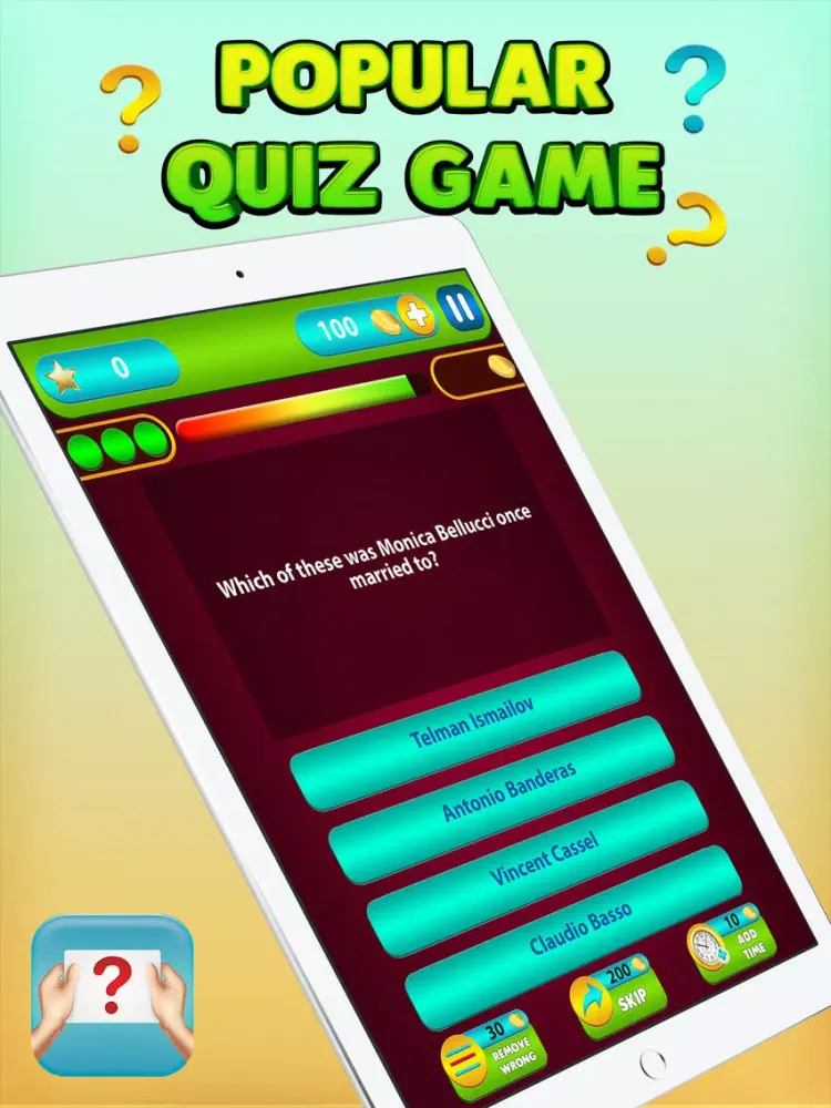 Tangkapan skrin Popular Quiz Game iPad 