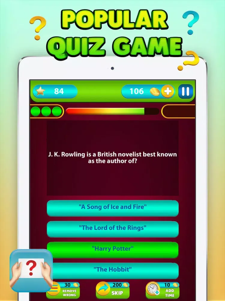 Tangkapan skrin Popular Quiz Game iPad 
