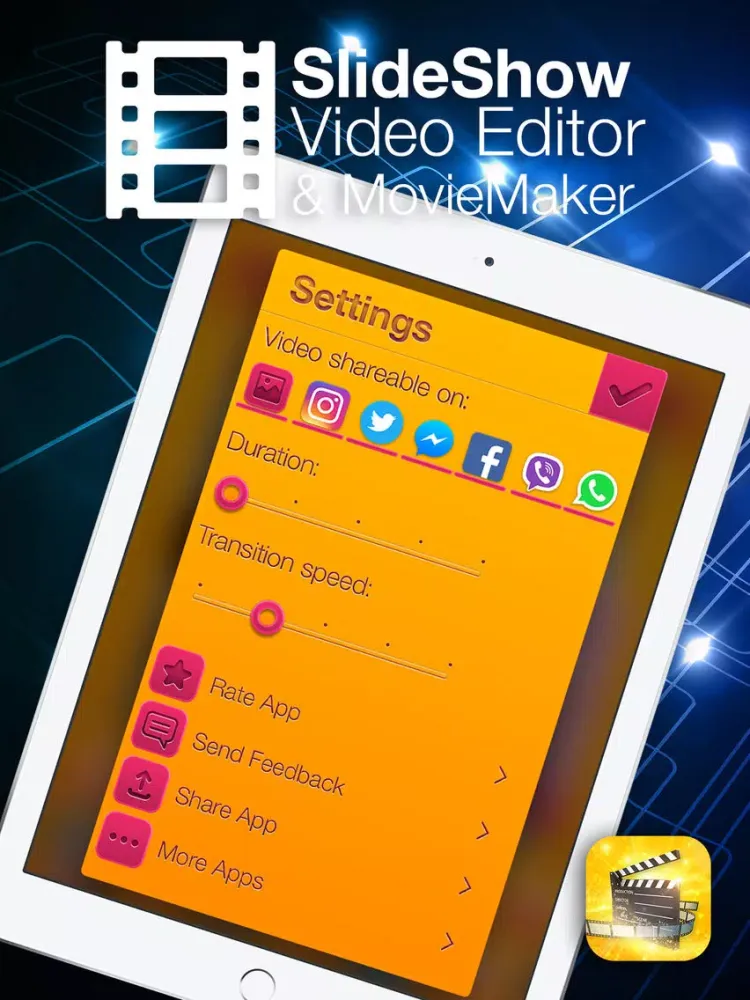 SlideShow Video Editor & Movie Maker iPad  Screenshots