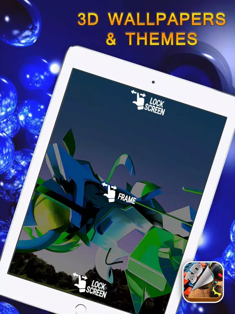 تصاویر 3D Wallpapers & Themes - Premium Collection of Retina Backgrounds and Fancy Lock Screens iPad 