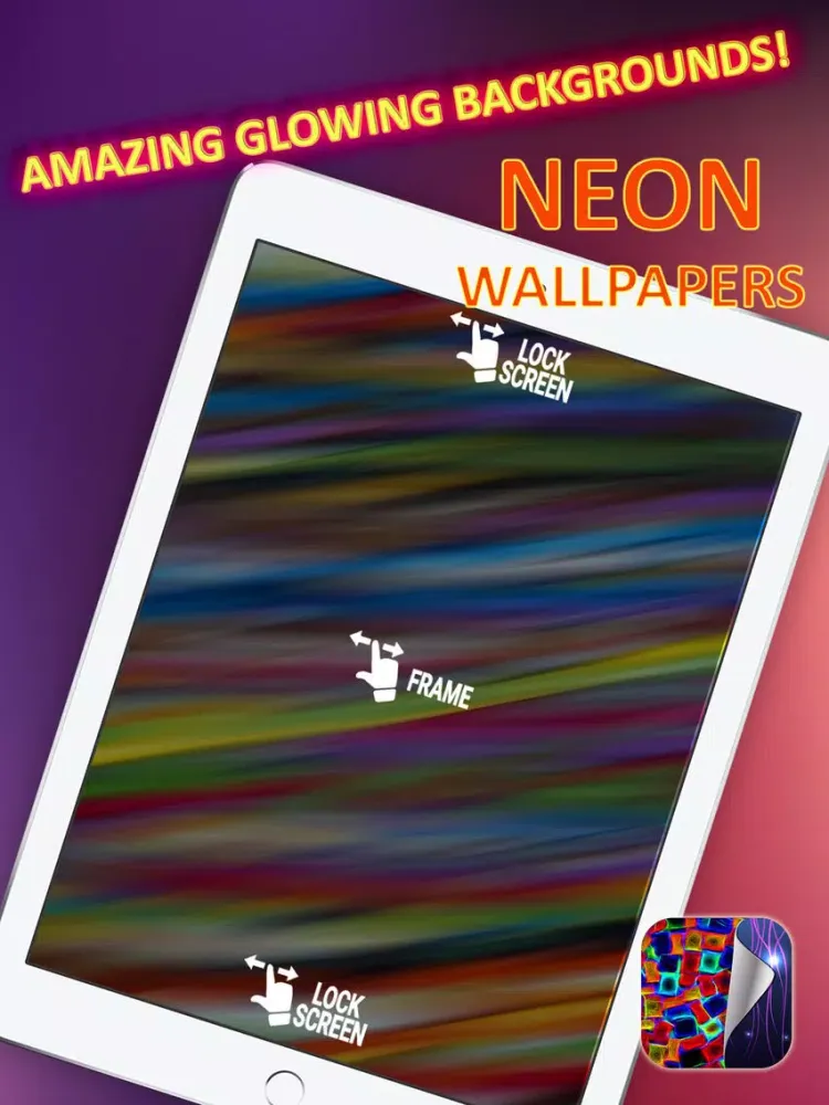 Neon Wallpapers Free – Glowing HD Backgrounds with Fluorescent Light Themes iPad  Screenshots
