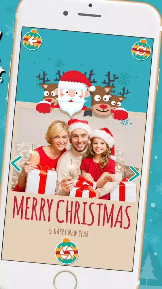 Tangkapan skrin Christmas Decorations Camera Stickers Photo Editor