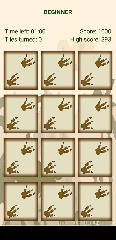 Dino Memory Game Ekran Görüntüleri