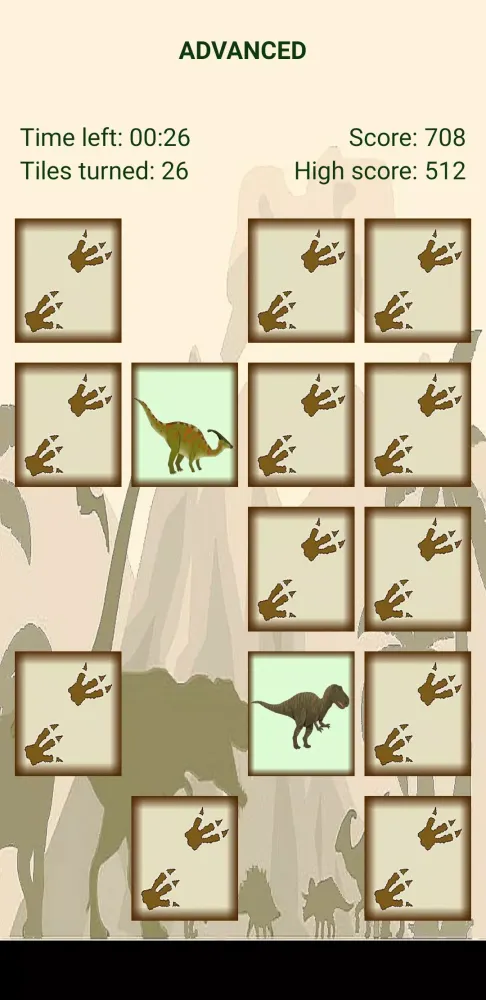 Dino Memory Game Ekran Görüntüleri