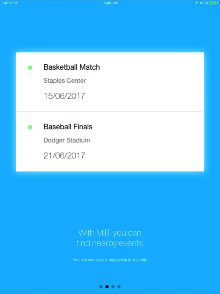 تصاویر MIIT - find nearby events iPad 