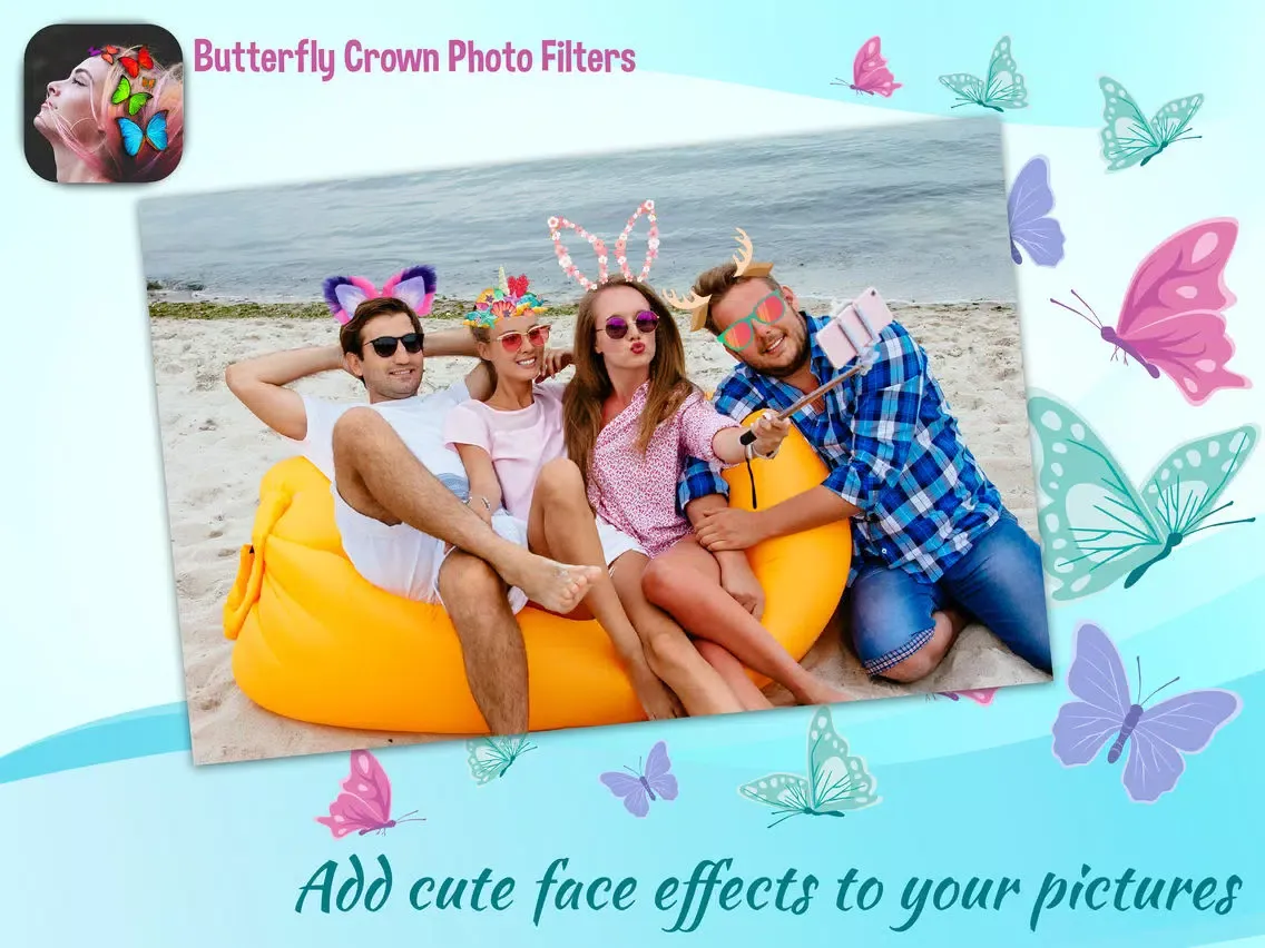 Butterfly Crown Photo Filters iPad  Screenshots