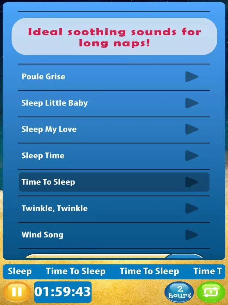 Baby Sleep - Lullaby Music App iPad  سکرین شاٹس