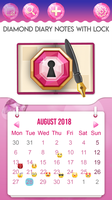 Captures d'écran de Diamond Diary Notes With Lock
