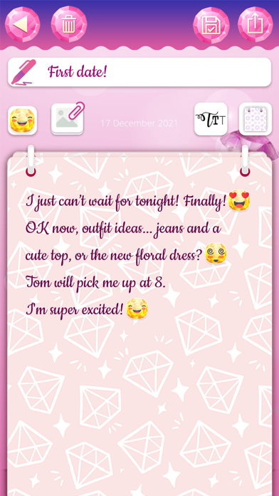 Captures d'écran de Diamond Diary Notes With Lock