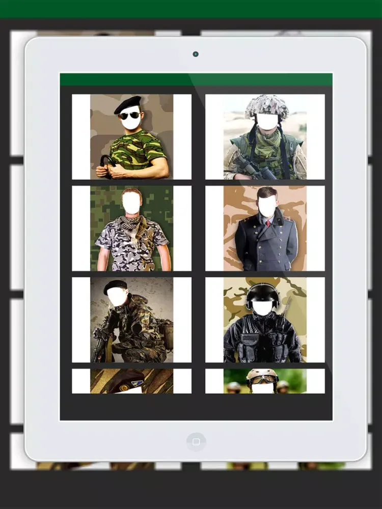 Capturas de tela do Military Army Man Suit Photo- New Photo Montage With Own Photo Or Camera iPad 