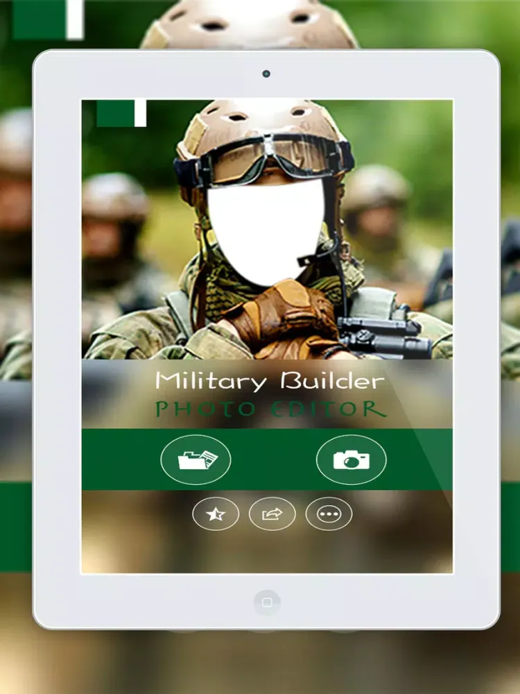 Capturas de tela do Military Army Man Suit Photo- New Photo Montage With Own Photo Or Camera iPad 