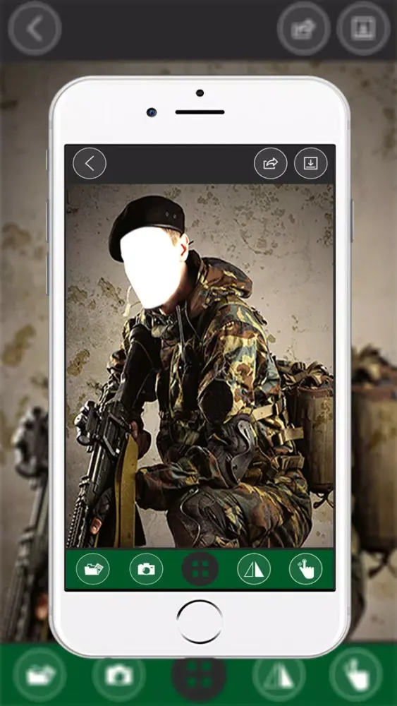 Capturas de tela do Military Army Man Suit Photo- New Photo Montage With Own Photo Or Camera