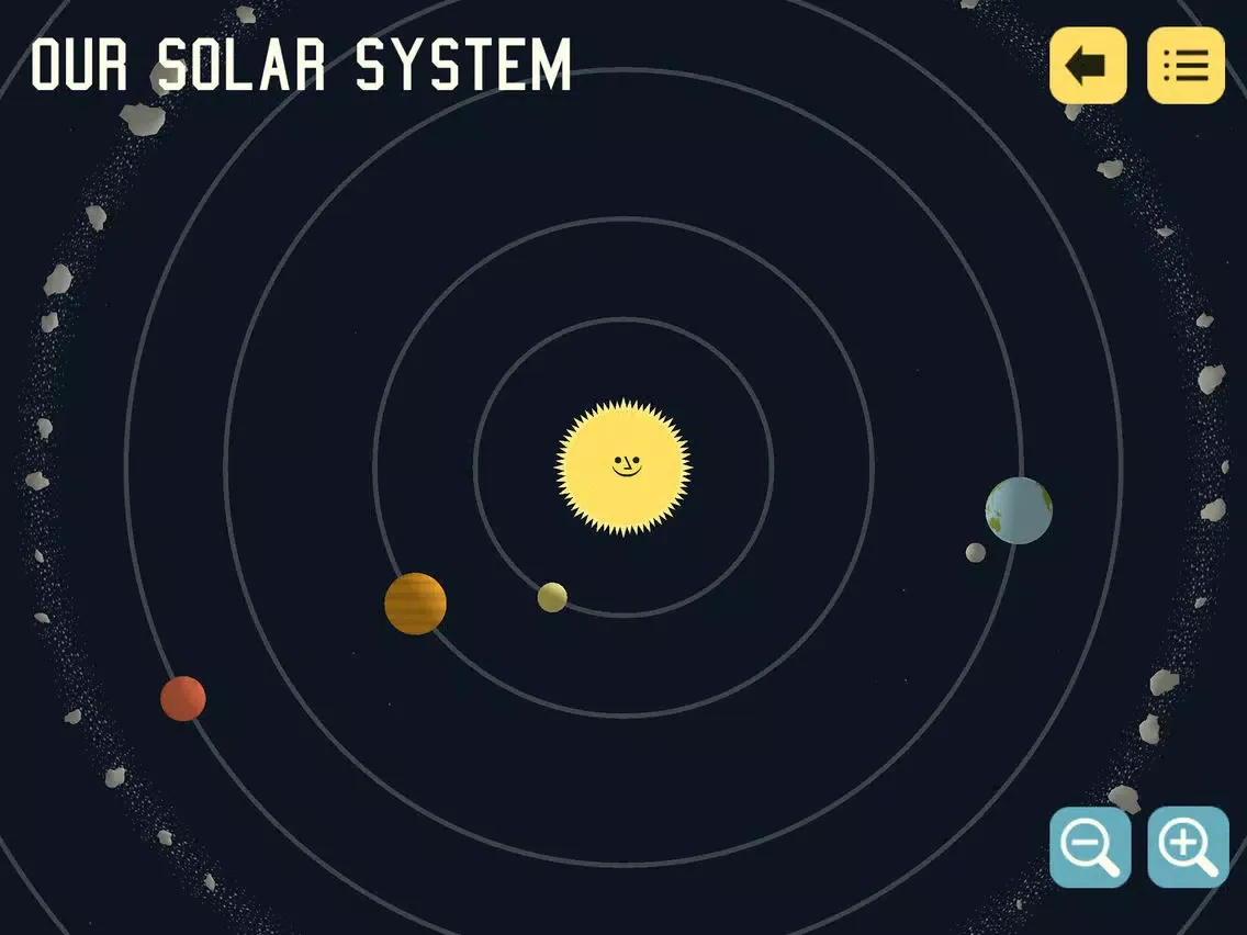 Ảnh chụp màn hình của Astro Cat’s Solar System iPad 