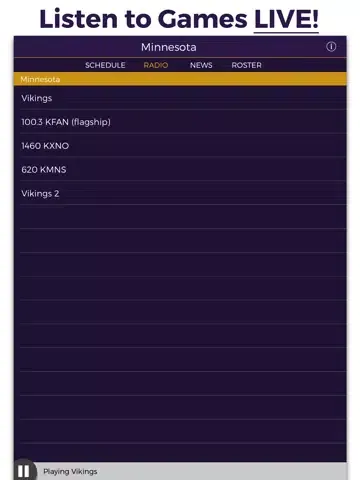 تصاویر Minnesota Football Radio & Live Scores iPad 