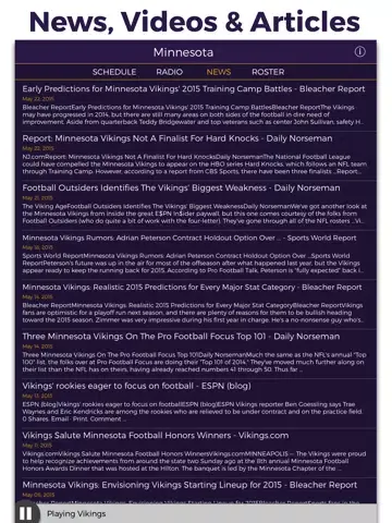 تصاویر Minnesota Football Radio & Live Scores iPad 