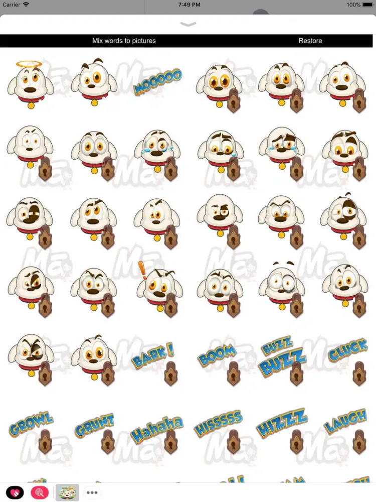 تصاویر Animal Clan Dog Stickers iPad 