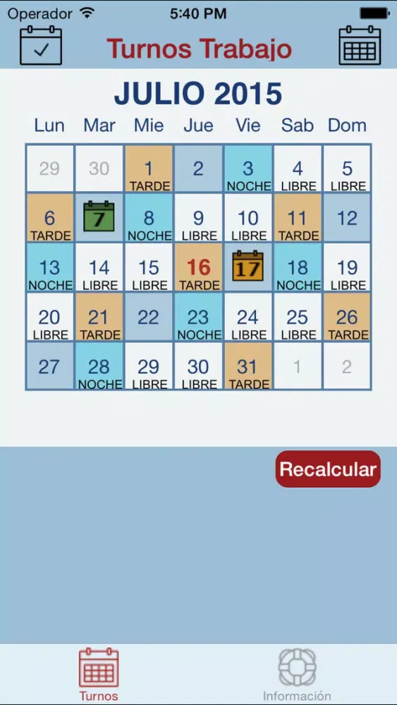 Turnos Trabajo Screenshots