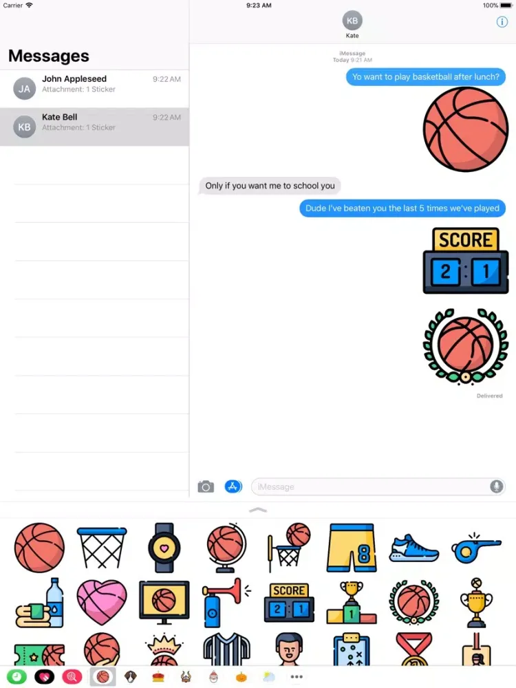 Ảnh chụp màn hình của Basketball Sticker Pack iPad 