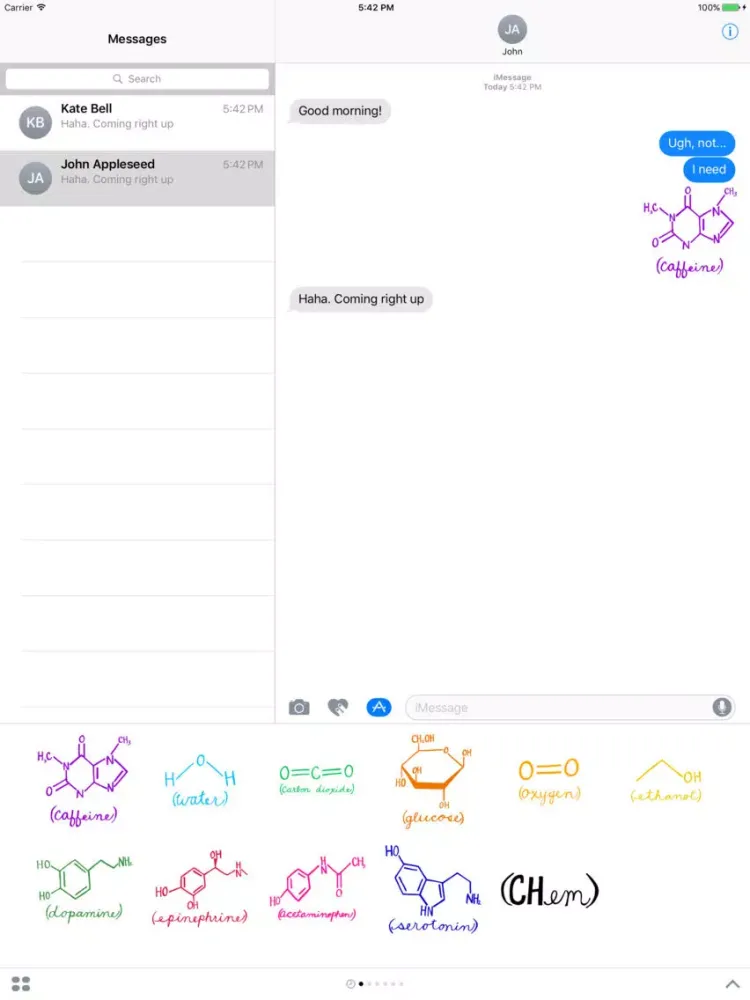 Zrzuty ekranu Chemistry Stickers iPad 