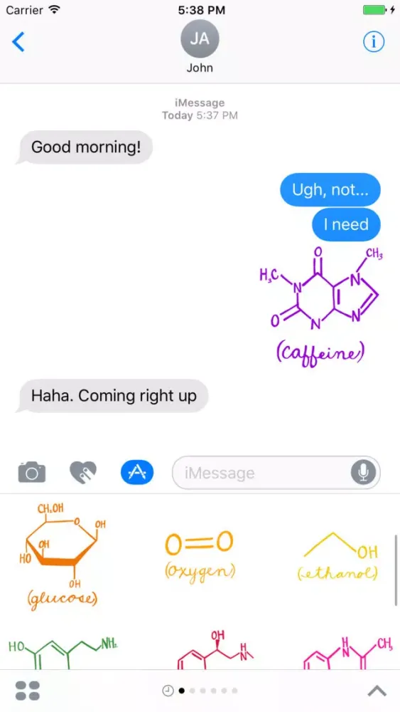 Zrzuty ekranu Chemistry Stickers