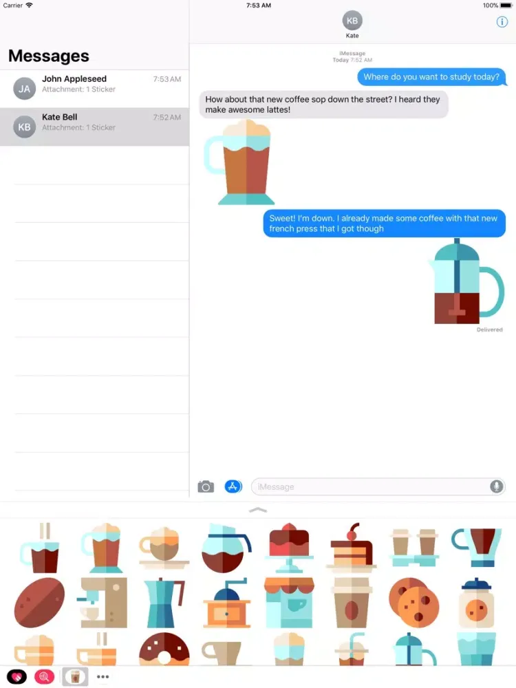 The Coffee Sticker Pack iPad  스크린샷