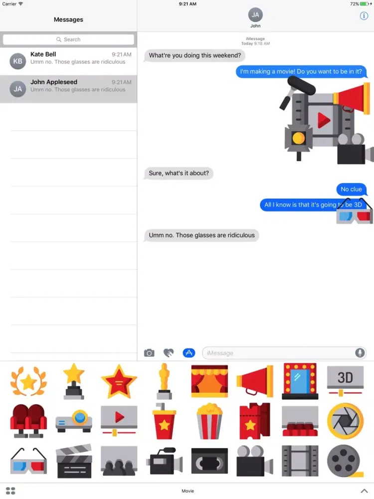 Movie Sticker Pack iPad  स्क्रीनशॉट