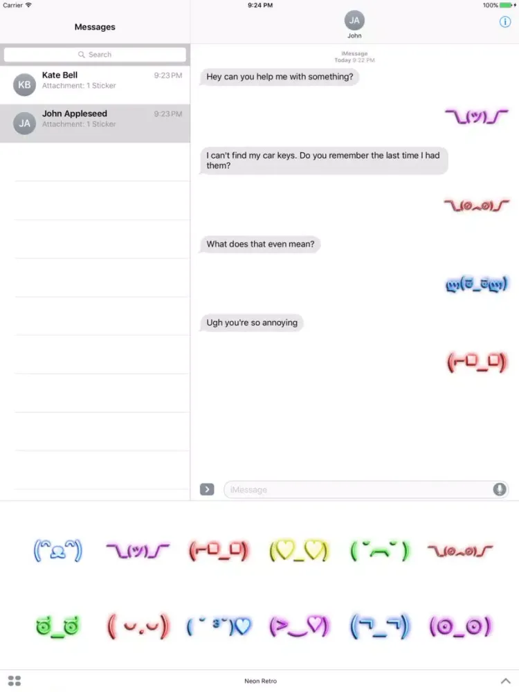 ภาพหน้าจอของ Neon Retro Emoji iPad 