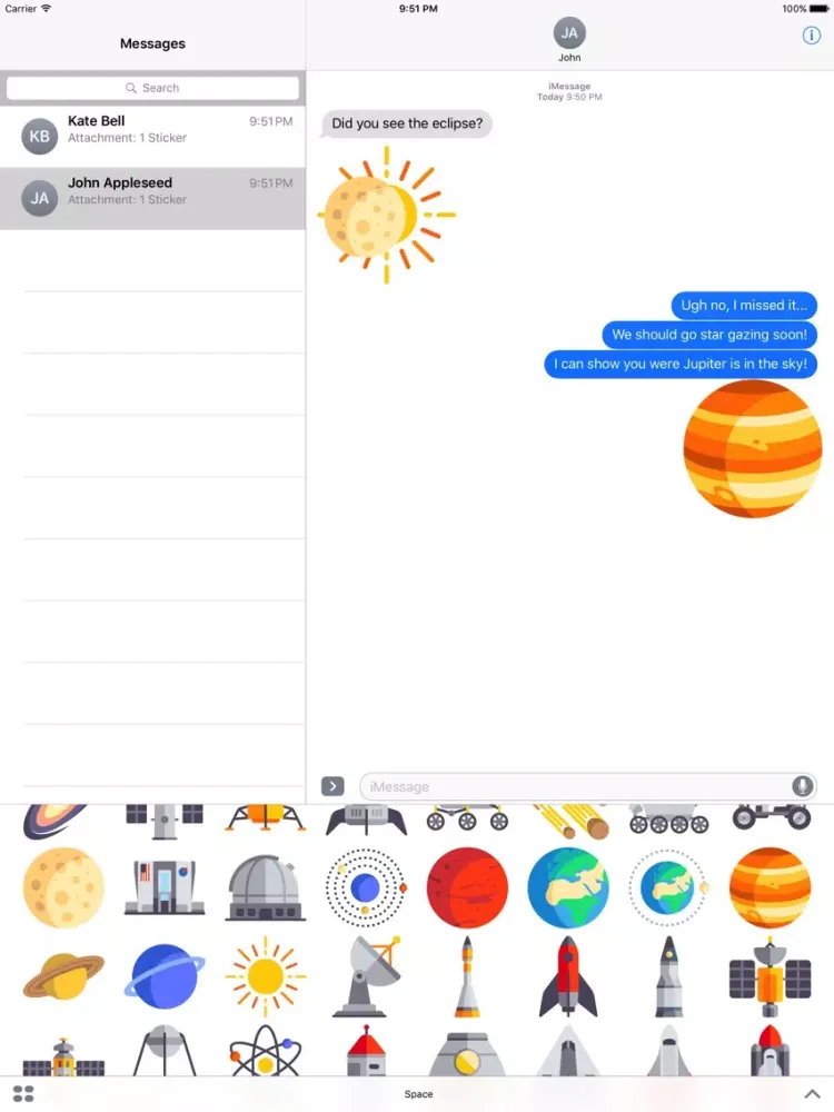 تصاویر Outer Space Sticker Pack iPad 