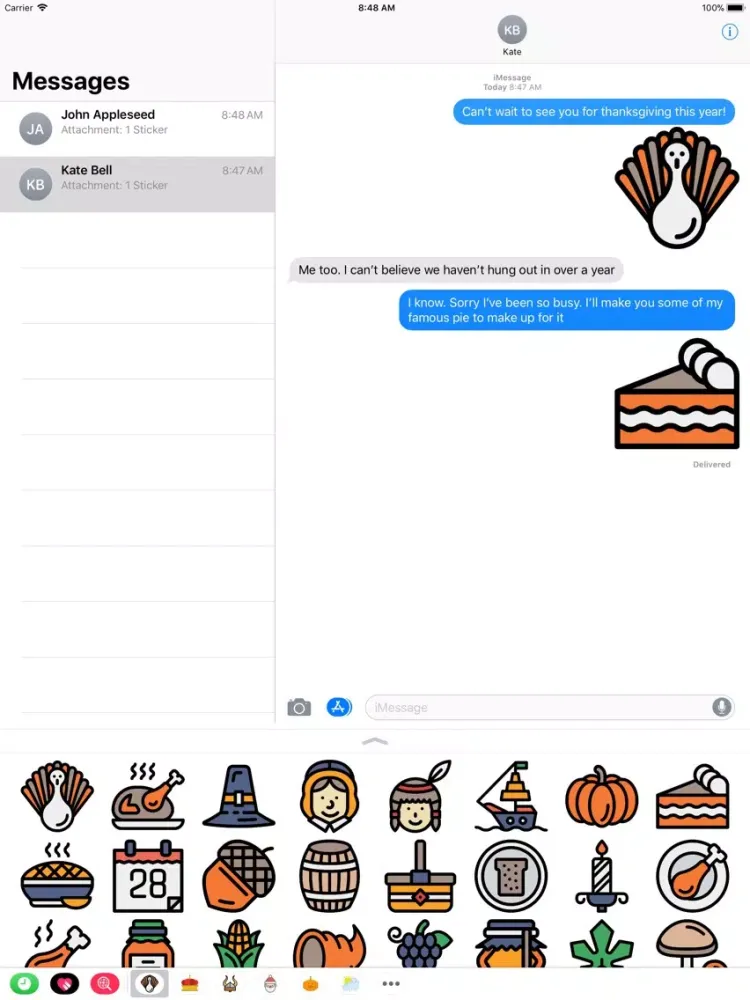 The Thanksgiving Sticker Pack iPad  Screenshots