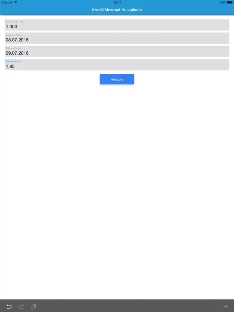 تصاویر Kredili Mevduat Hesaplama iPad 