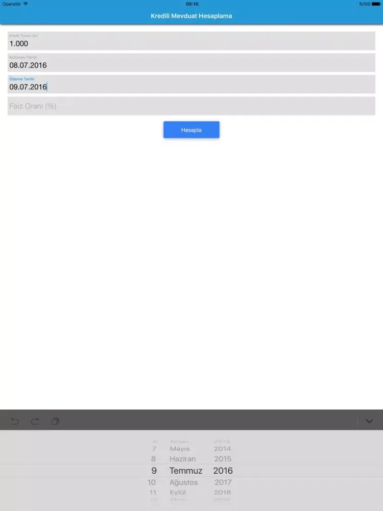 تصاویر Kredili Mevduat Hesaplama iPad 