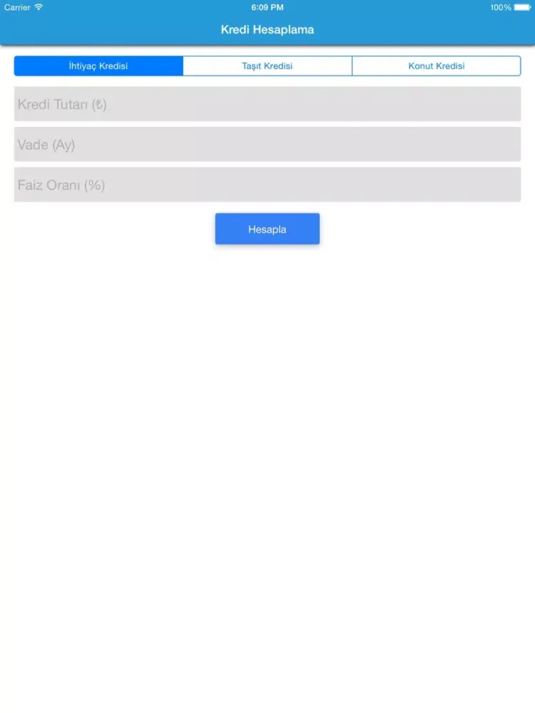 Zrzuty ekranu Kredi Hesaplama iPad 