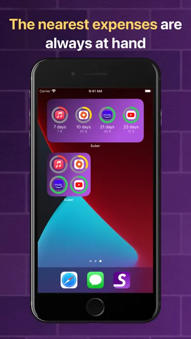 ภาพหน้าจอของ Suber - regular expenses