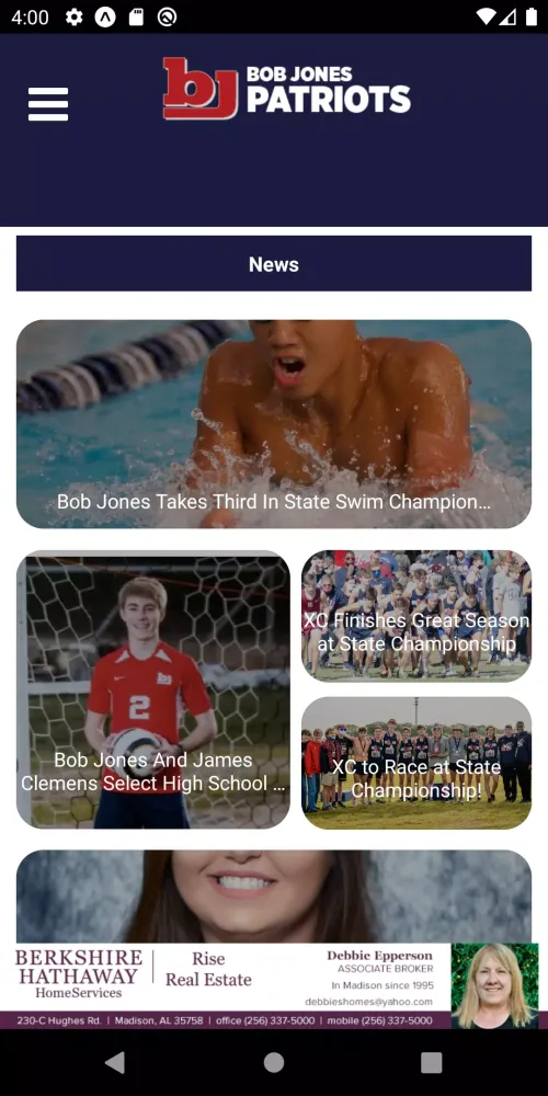 Ảnh chụp màn hình của Bob Jones Patriots Athletics