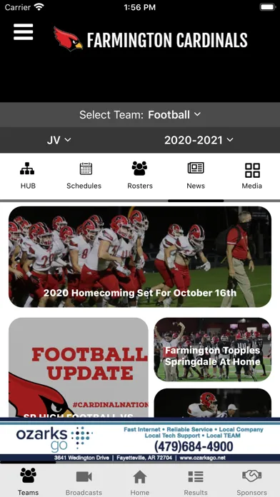 ภาพหน้าจอของ Farmington Cardinals Athletics