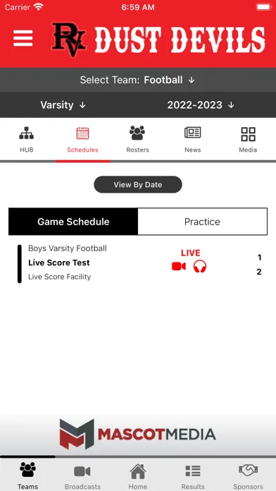 Ảnh chụp màn hình của River Valley Athletics