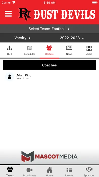 Ảnh chụp màn hình của River Valley Athletics