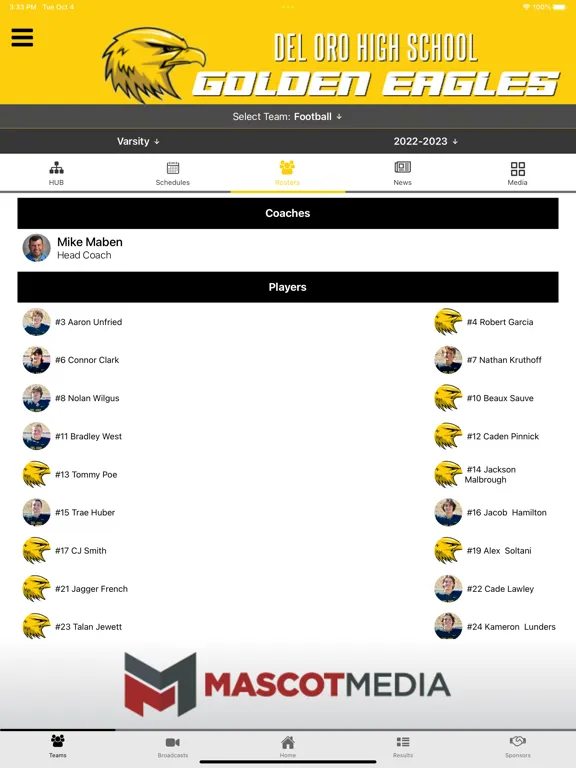 Screenshot di Del Oro Athletics iPad 