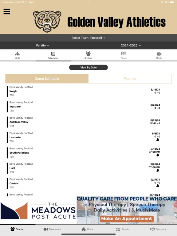 Golden Valley Athletics iPad  স্ক্রিনশট