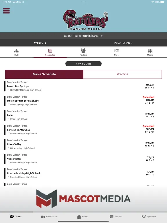 Capturas de tela do Rancho Mirage Athletics iPad 