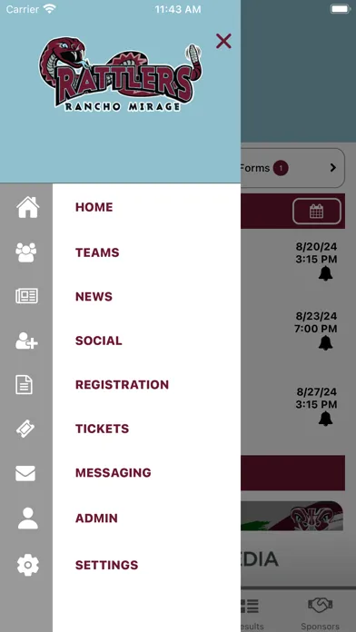 Capturas de tela do Rancho Mirage Athletics