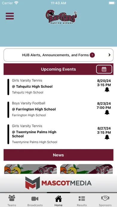 Capturas de tela do Rancho Mirage Athletics