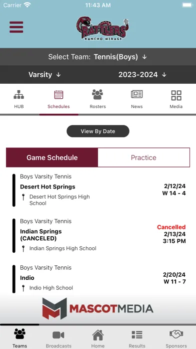Capturas de tela do Rancho Mirage Athletics