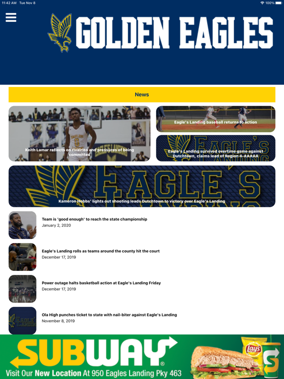 Eagle's Landing Athletics iPad  Screenshots